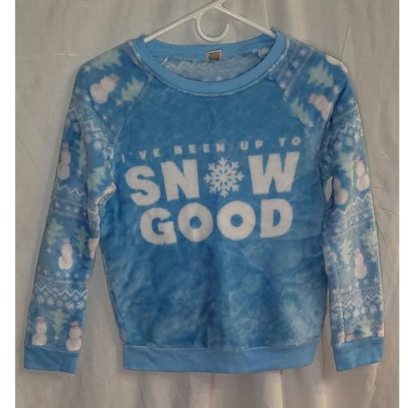 Evy of California Awake Big Girls Snow Good Plush Sweatshirt Size Large - Picture 2 of 4